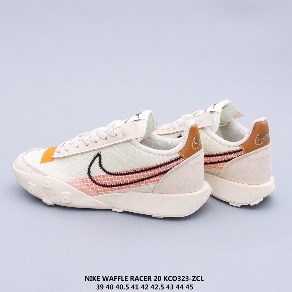 2020 Men Nike Waffle Racer 20 KCO White Pink Yellow